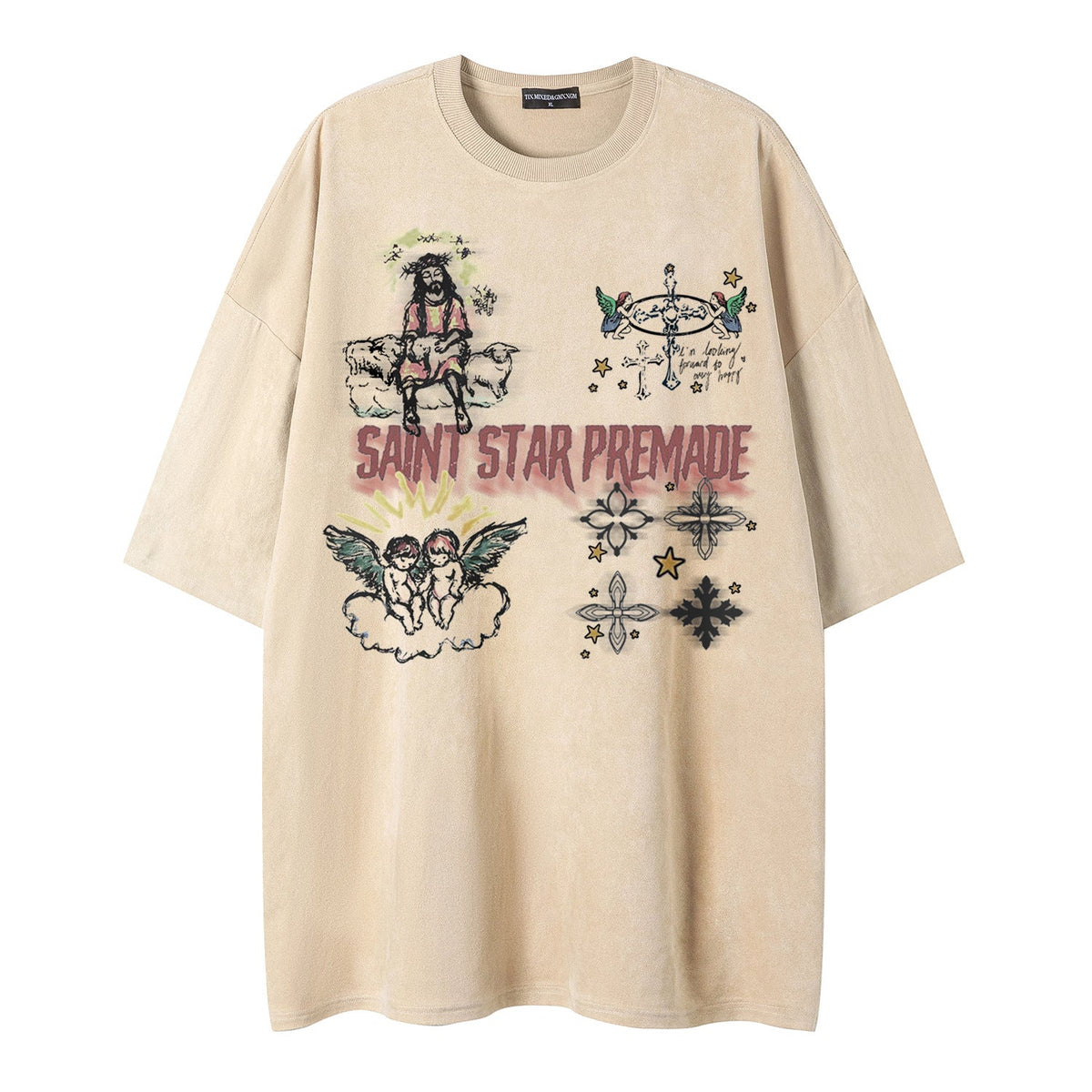 Angel print short sleeved shirt - OMYGOODS