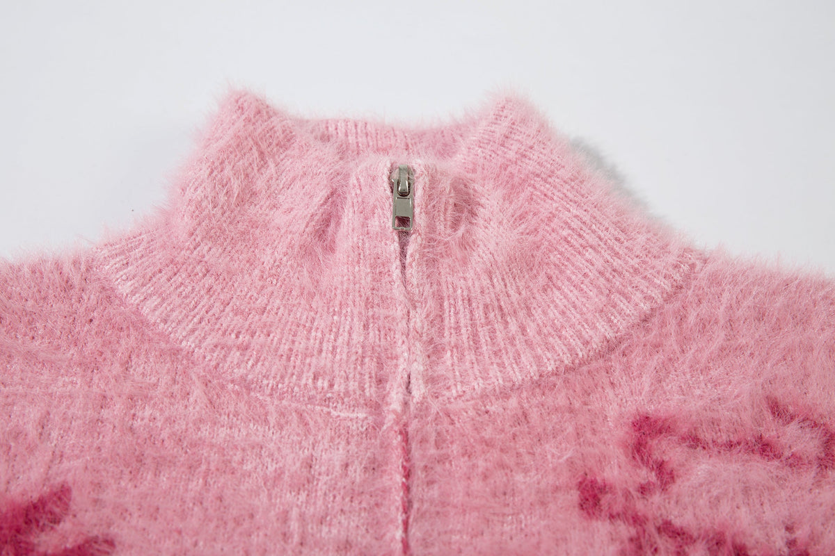 Anime Graphic Cardigan | Zip Fuzzy Jacket - OMYGOODS
