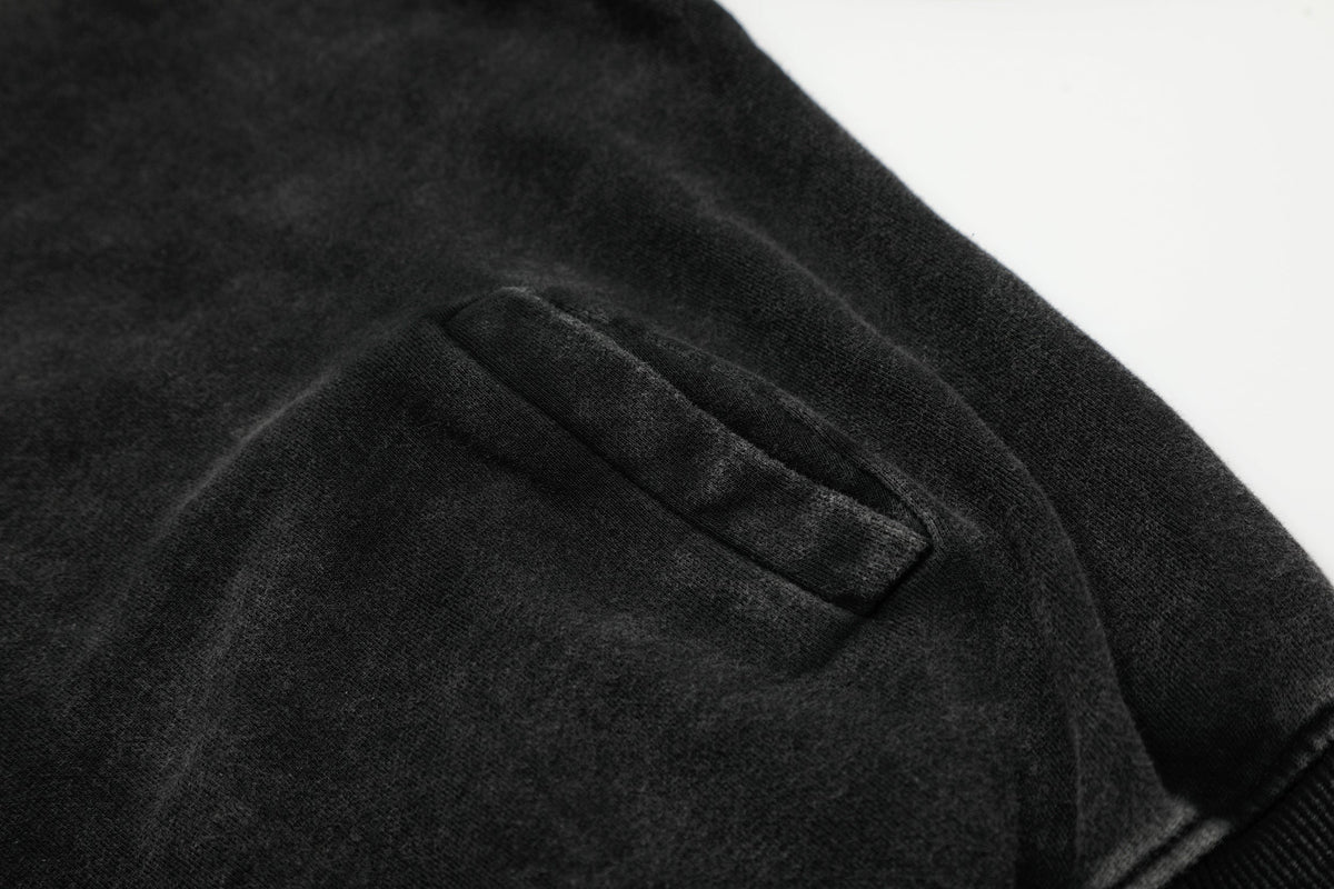 Asymmetry | Washed Zip Up Hoodie - OMYGOODS