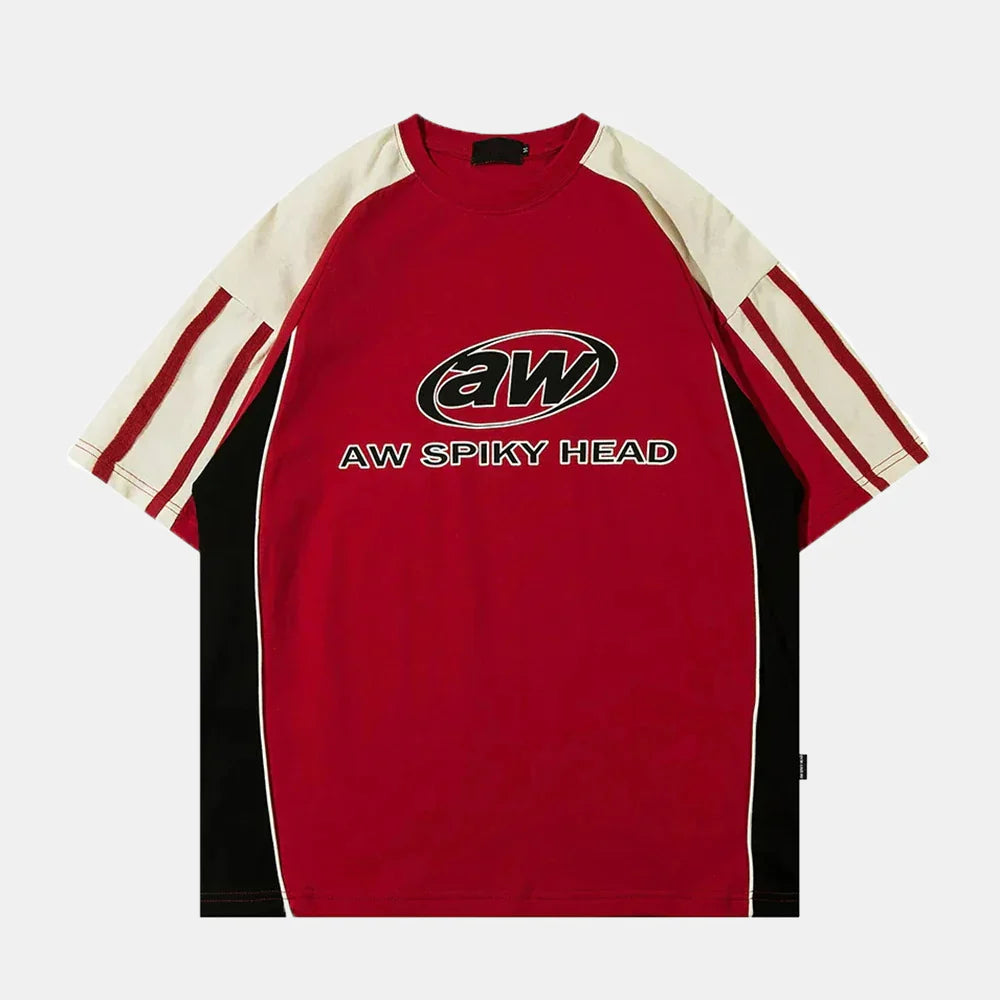 AW | Strip Racing Varsity T-Shirt - OMYGOODS