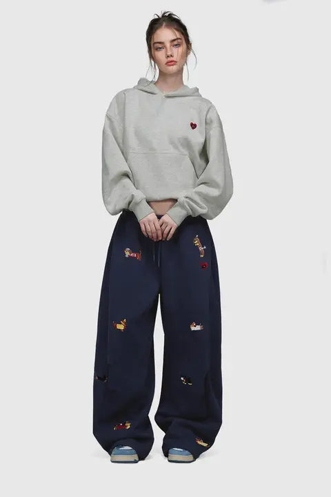 Doggy Embroidery | Dachshund Jogger Sweatpants