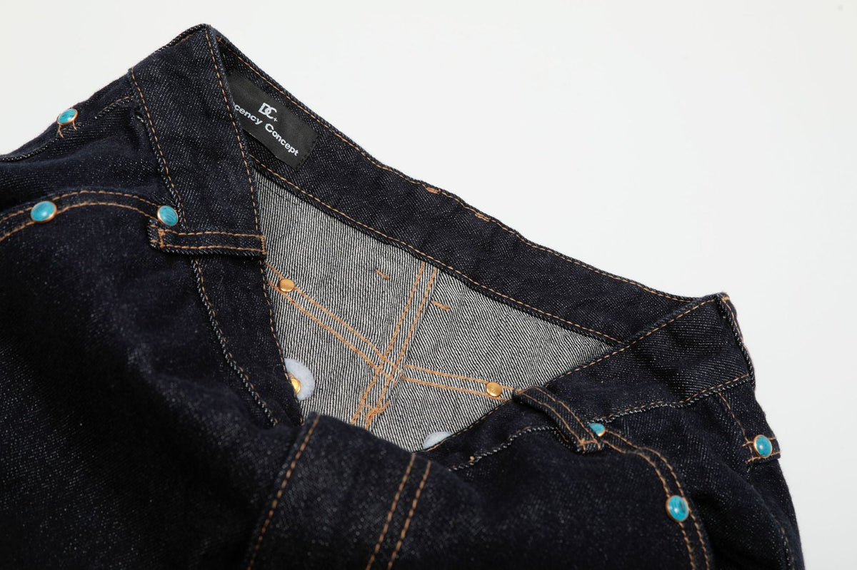 Baggy Barrel | Rivet Raw Jeans - OMYGOODS