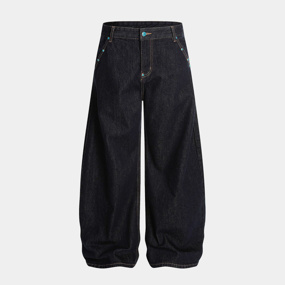 Baggy Barrel | Rivet Raw Jeans - OMYGOODS
