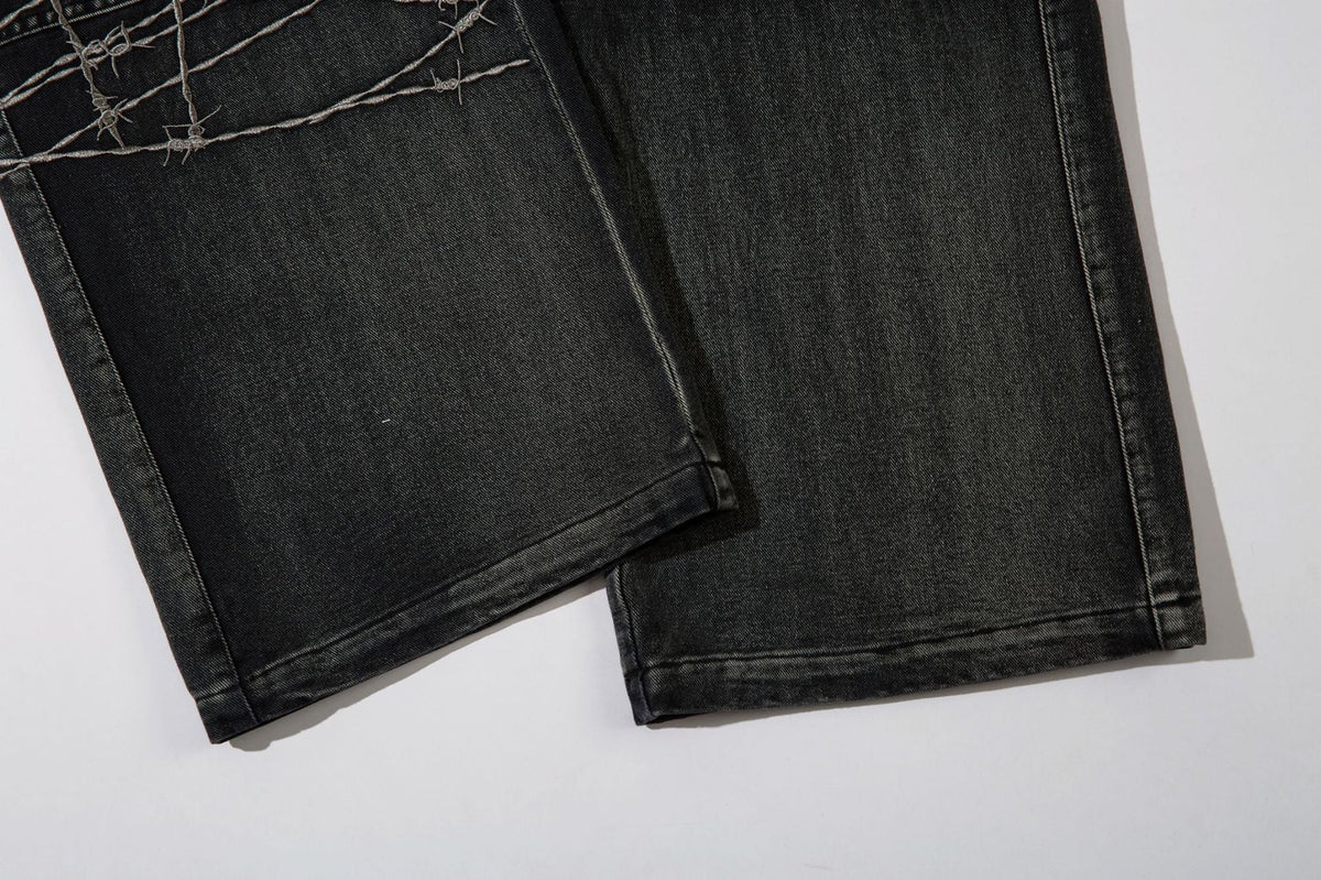 Barbed Wire Print | Baggy Jeans - OMYGOODS