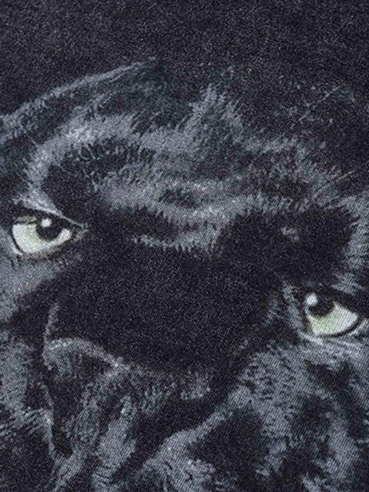 Omygoods Black Panther Print T-Shirt