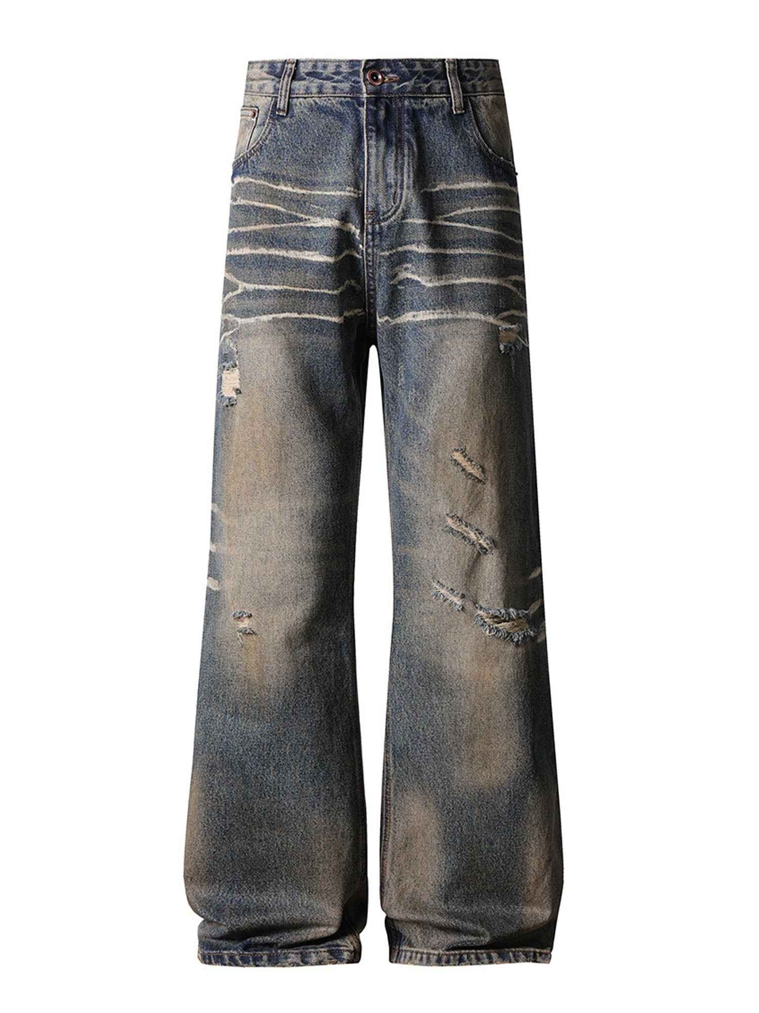 SANDWASH DISTRESSED BOOTCUT DENIM