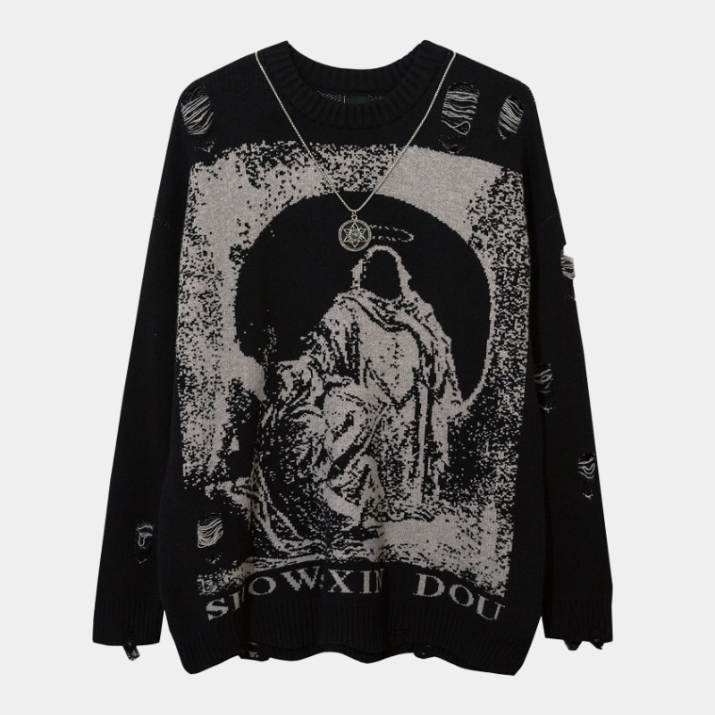 Brave | Distressed Knit Jumper - OMYGOODS