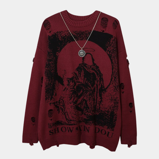 Brave | Distressed Knit Jumper - OMYGOODS