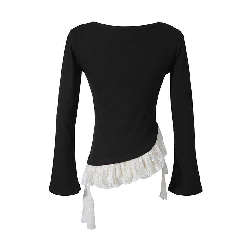 Butterfly Lace | Asymmetric Hem Printed Top - OMYGOODS