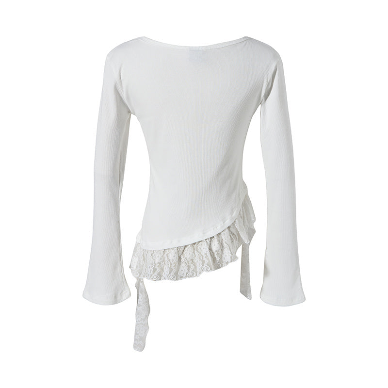 Butterfly Lace | Asymmetric Hem Printed Top - OMYGOODS