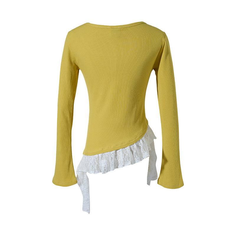 Butterfly Lace | Asymmetric Hem Printed Top - OMYGOODS