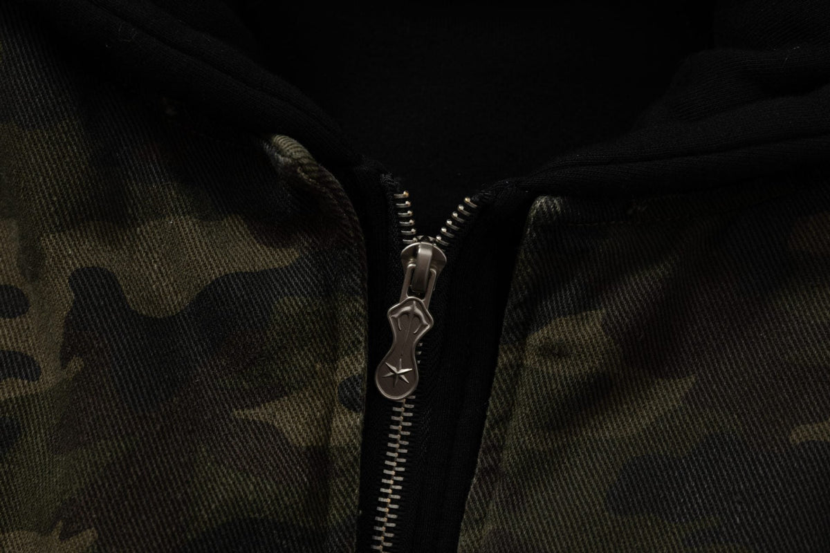 Camo Distressed | Metal Button Coat - OMYGOODS