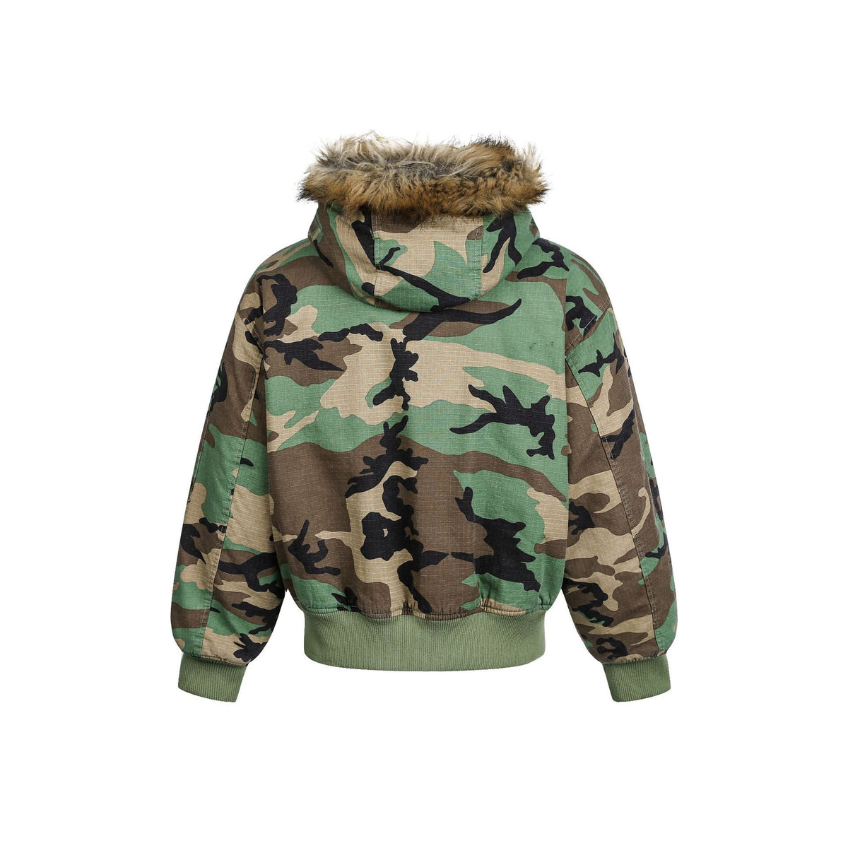 Camouflage Fur Collar | Reversible Cotton Jacket - OMYGOODS