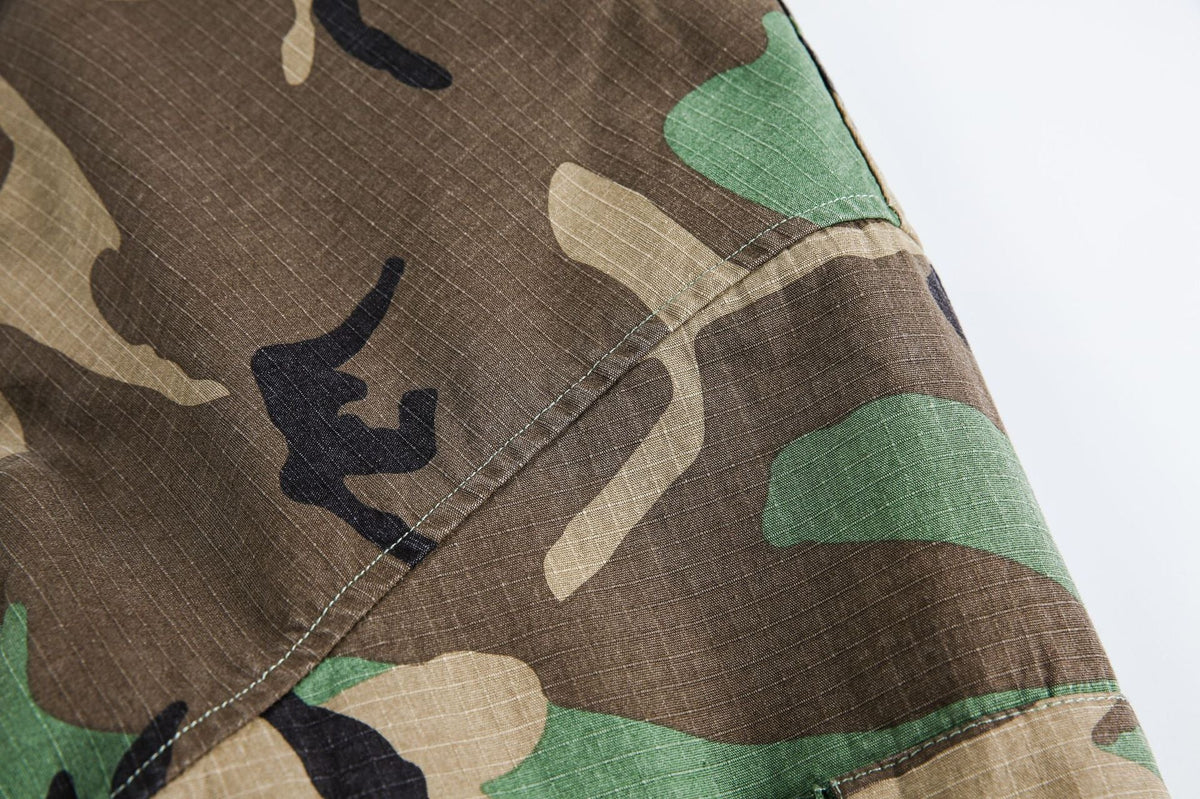 Camouflage Fur Collar | Reversible Cotton Jacket - OMYGOODS