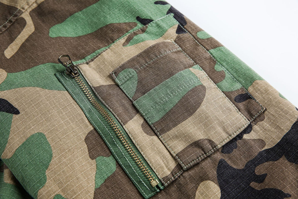 Camouflage Fur Collar | Reversible Cotton Jacket - OMYGOODS
