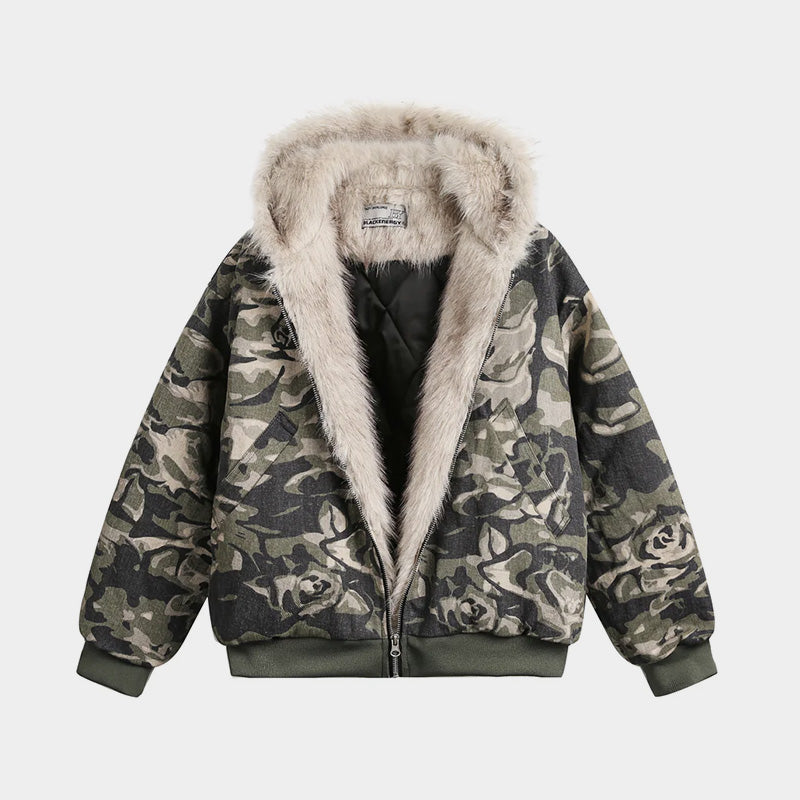 Camouflage Fur | Hooded Jacket - OMYGOODS