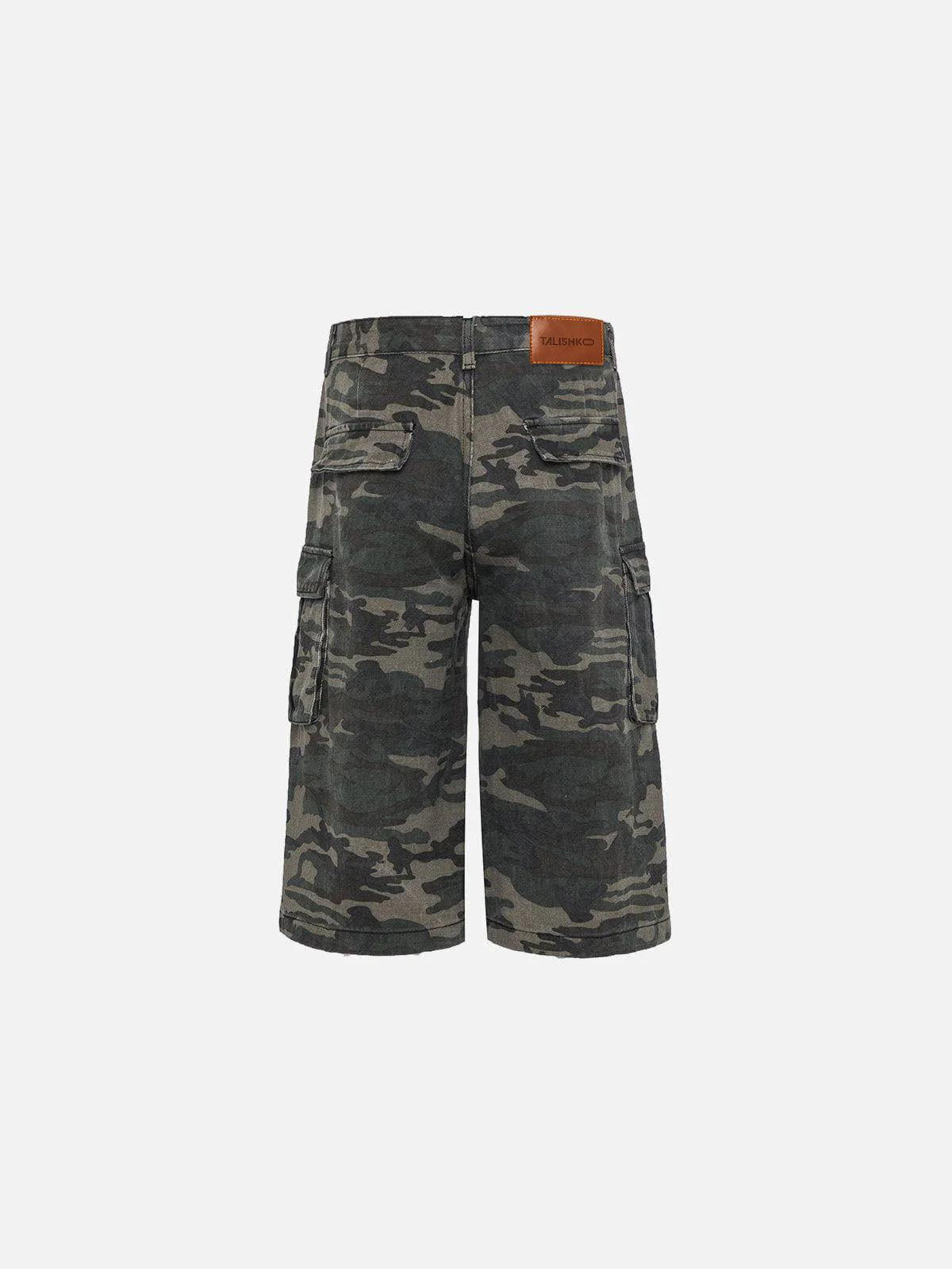 Omygoods Camouflage Wrinkle Longline Jorts