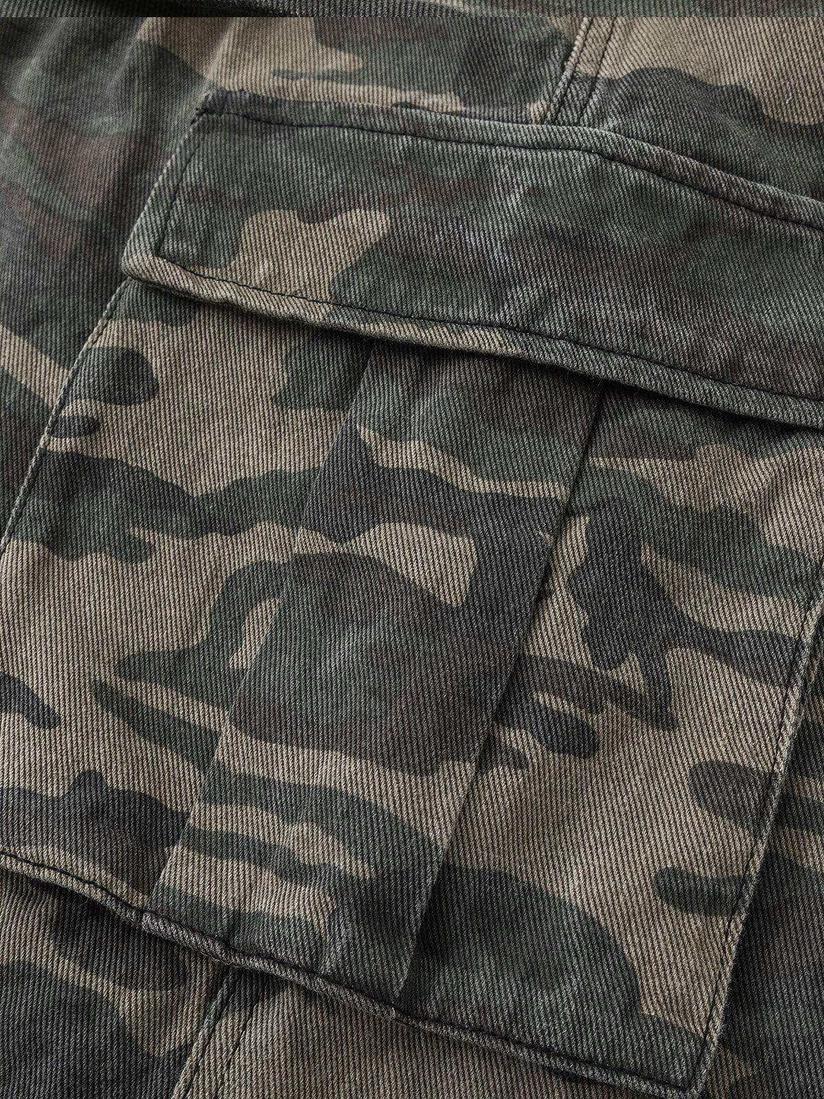 Omygoods Camouflage Wrinkle Longline Jorts