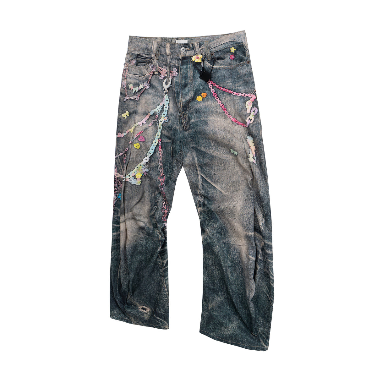 Candy Chain Washed Baggy Jeans - Effortless Style Meets Comfort - OMYGOODS