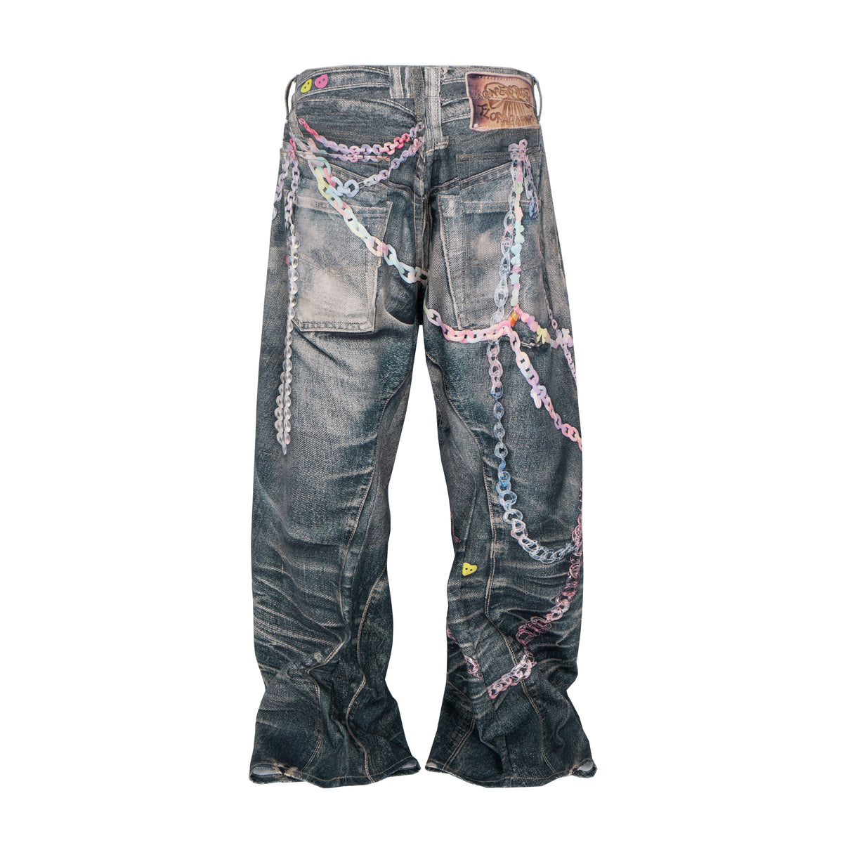 Candy Chain Washed Baggy Jeans - Effortless Style Meets Comfort - OMYGOODS