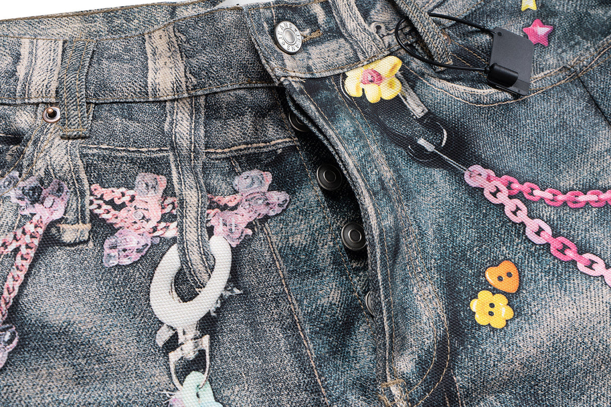 Candy Chain Washed Baggy Jeans - Effortless Style Meets Comfort - OMYGOODS