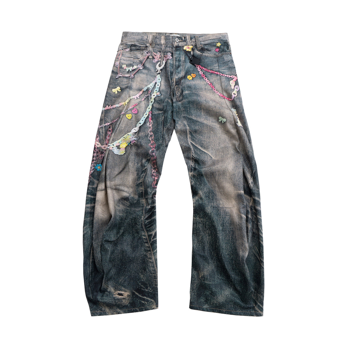 Candy Chain Washed Baggy Jeans - Effortless Style Meets Comfort - OMYGOODS