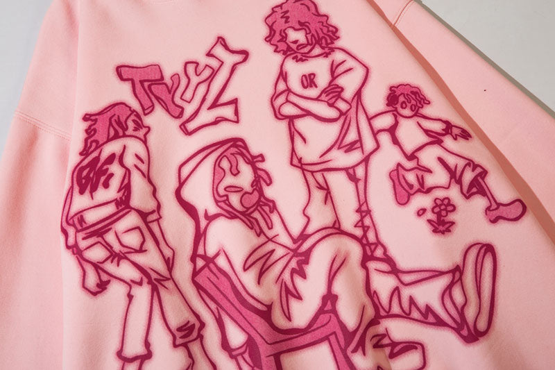 Cartoon Line Character | Graphic Hoodie - OMYGOODS
