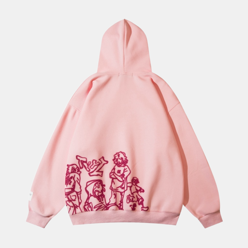 Cartoon Line Character | Graphic Hoodie - OMYGOODS