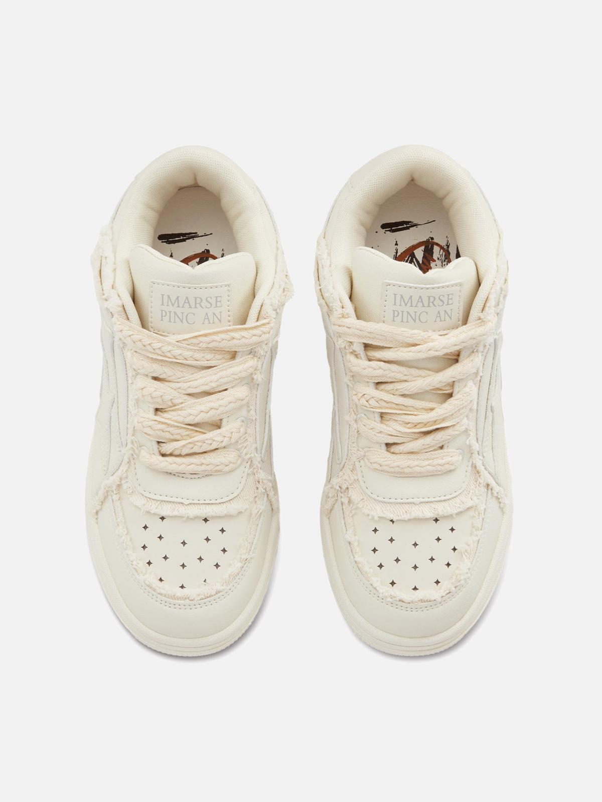 Omygoods Casual White Board Shoes