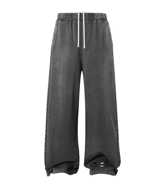 CHARCOAL DISTRESSED SWEATPANTS