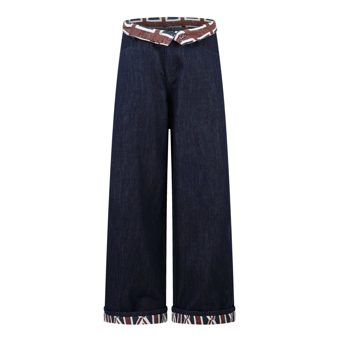 Retro Spliced Streetwear Denim | Y2K Wide Leg Baggy Jeans