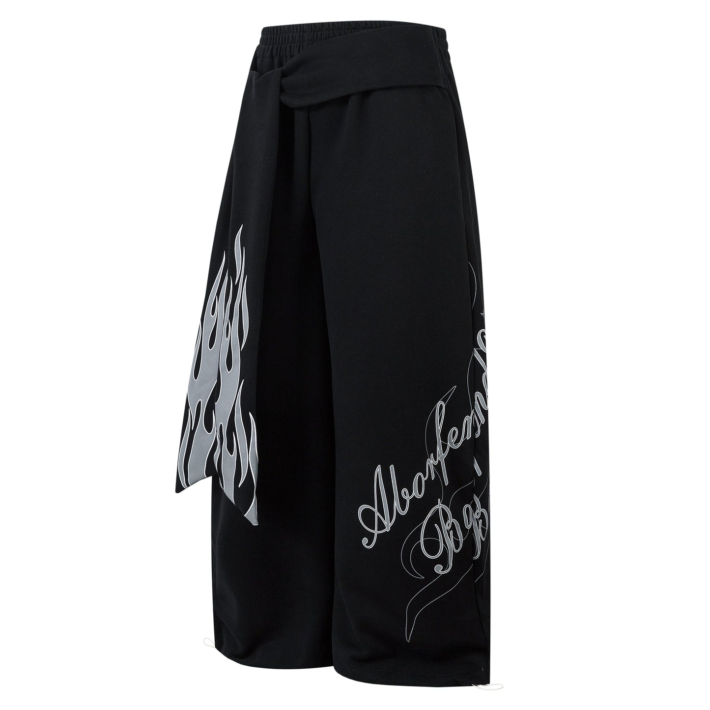 Flame Print Sweatpants | Baggy Streetwear Trousers