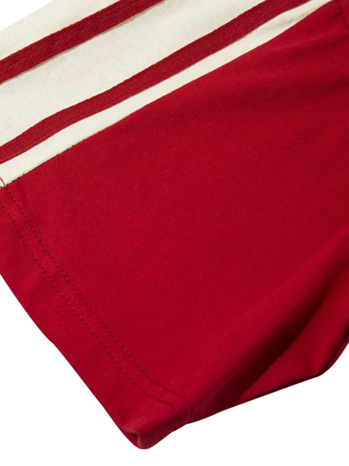 Omygoods Color-Blocked Strip Racing T-Shirt