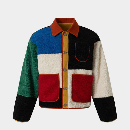 Color Blocking | Panel Fleece Coat - OMYGOODS
