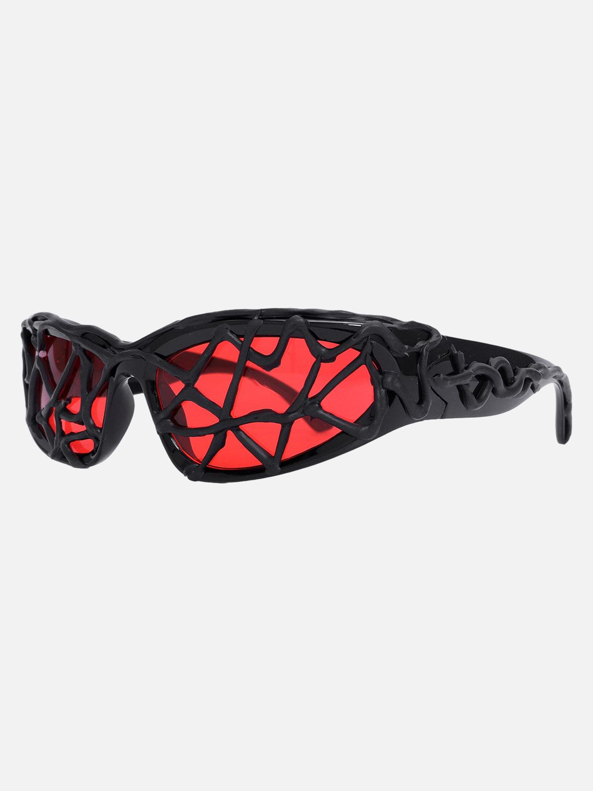 Omygoods Futuristic Wavy Frame Sunglasses