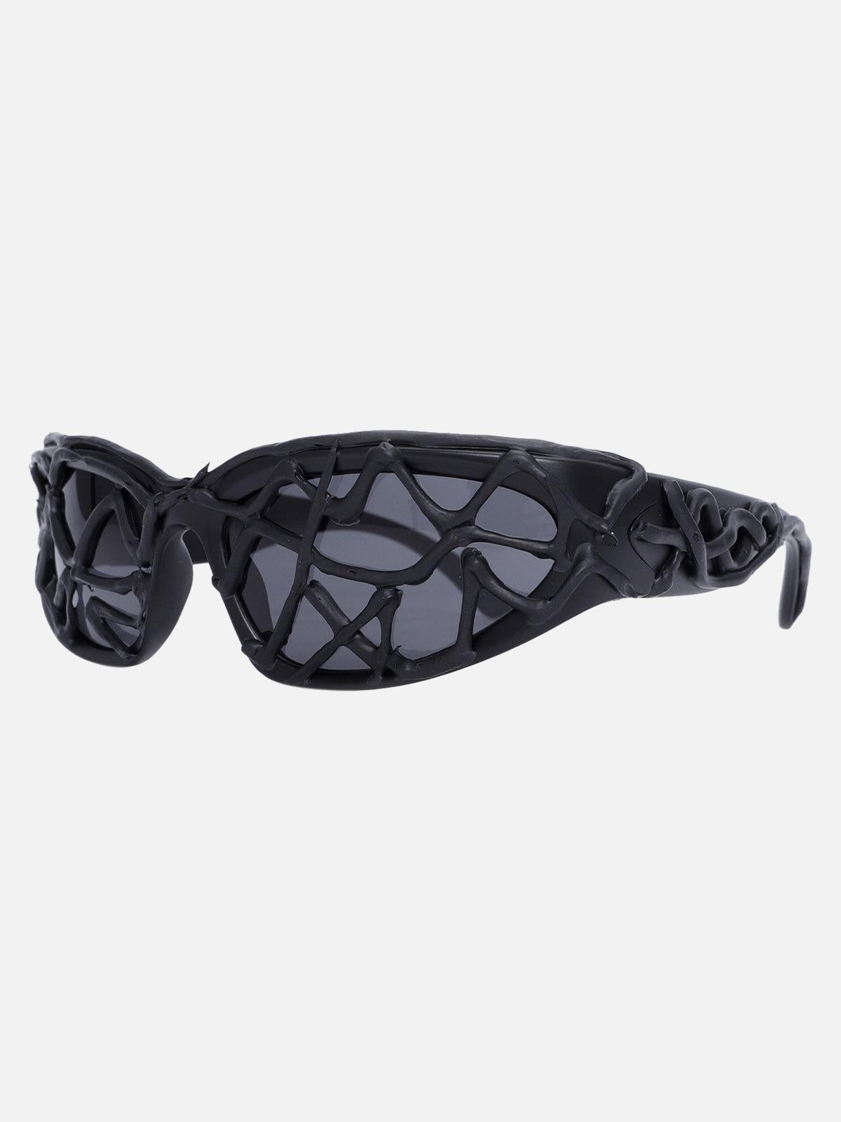 Omygoods Futuristic Wavy Frame Sunglasses