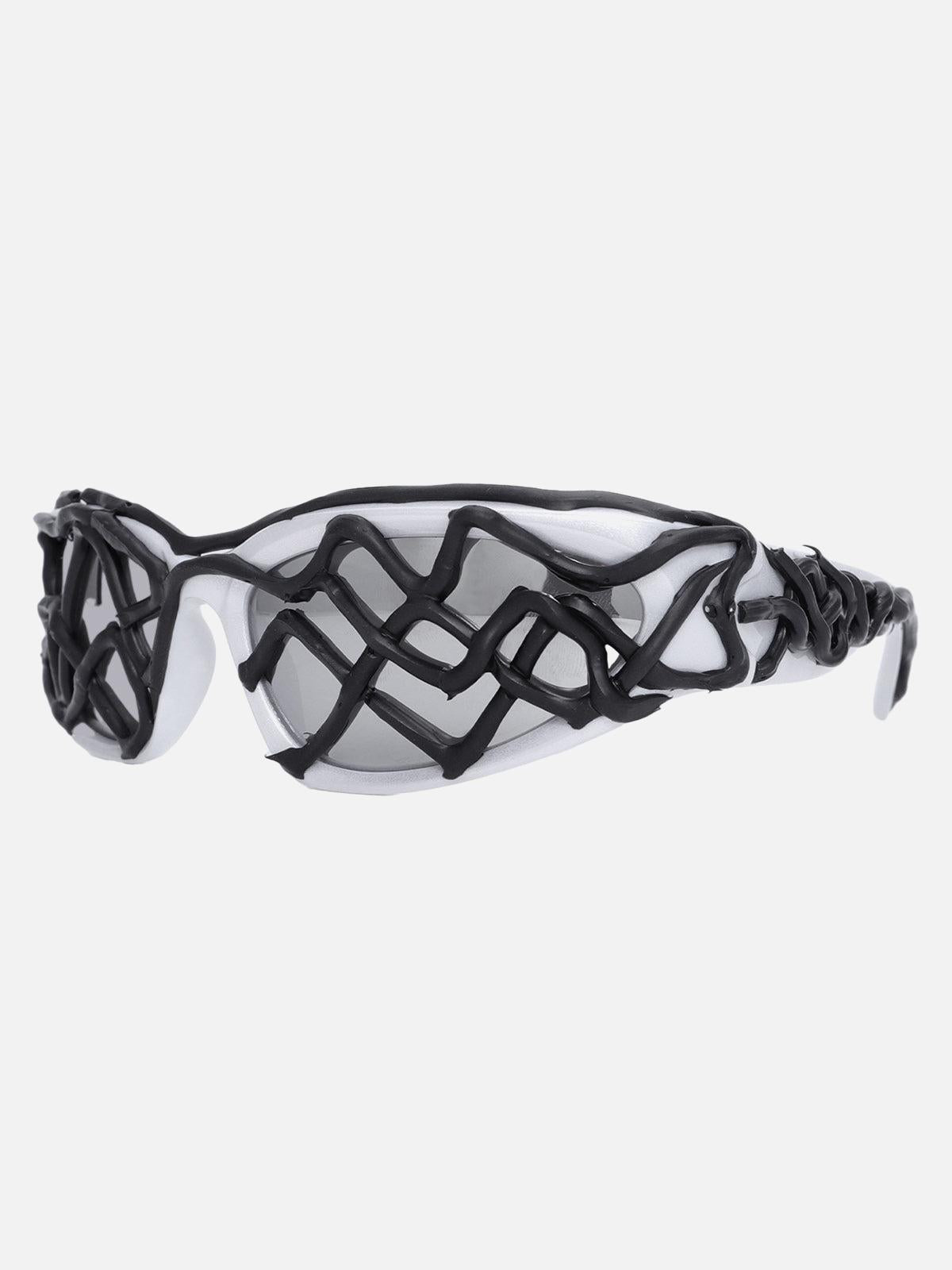 Omygoods Futuristic Wavy Frame Sunglasses