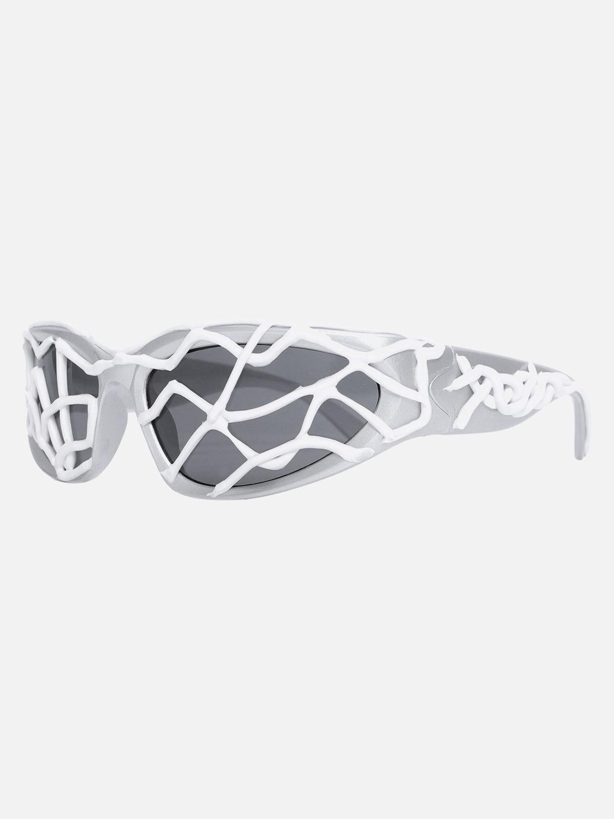 Omygoods Futuristic Wavy Frame Sunglasses