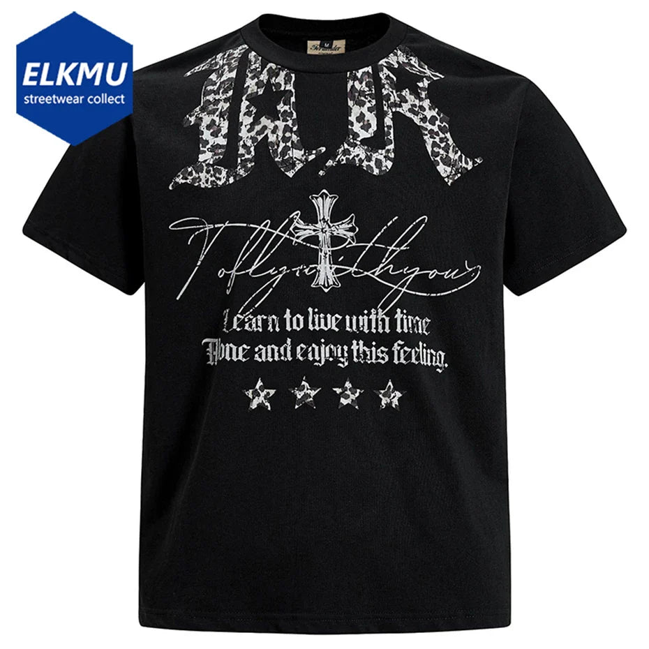 Cross Graphic Streetwear Oversized T-Shirts - OMYGOODS
