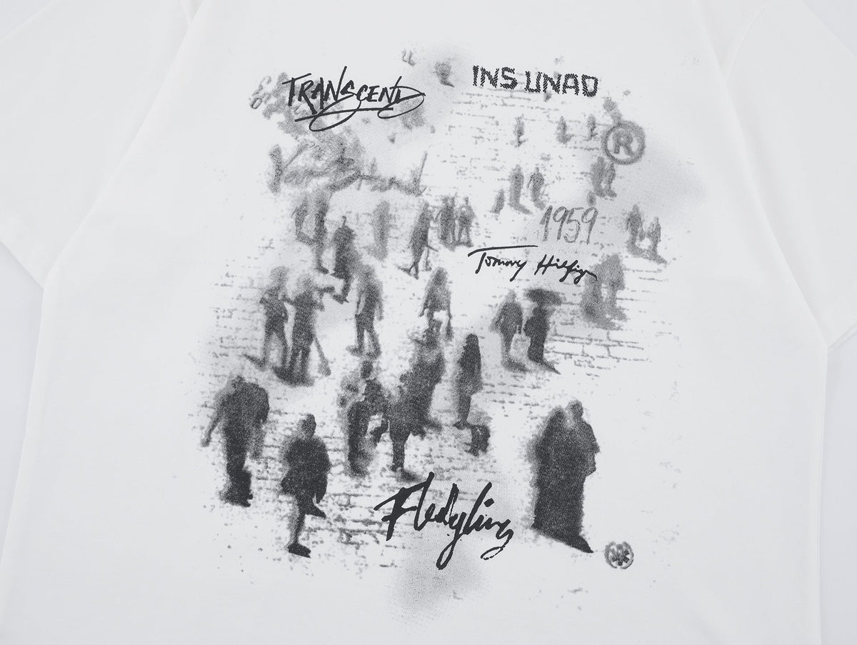 Crowd Print | Graffiti T-Shirt - OMYGOODS