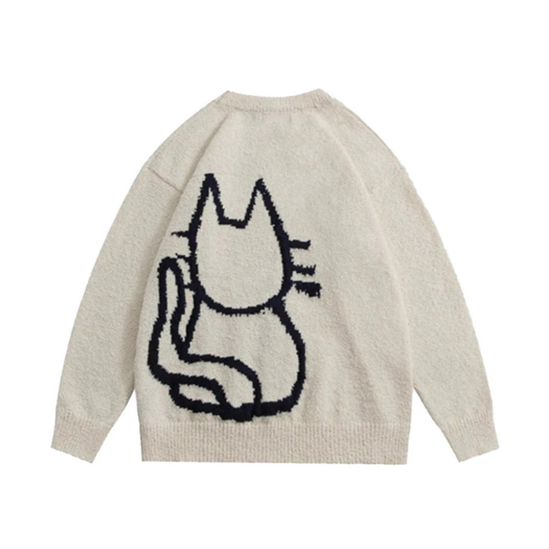 Fuzzy Script Crew Sweater