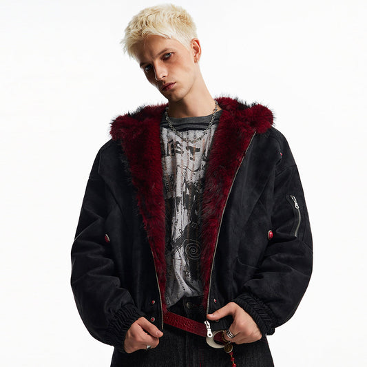 Dark Contrast | Hooded Winter Jacket - OMYGOODS