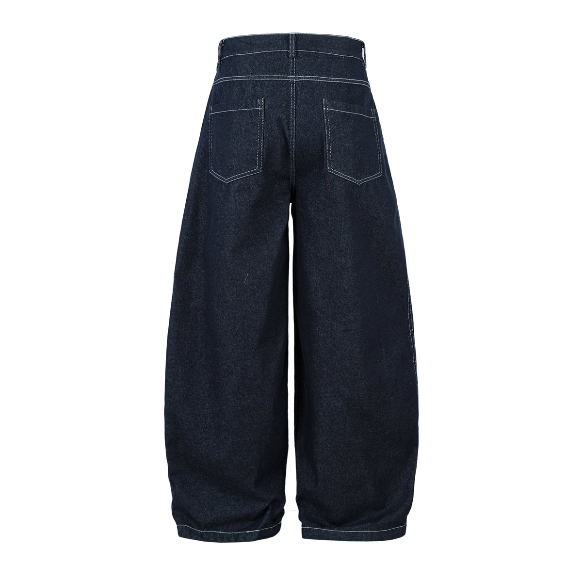 Deconstructed Contrast Stitching Pleated Baggy Barrel Jeans - OMYGOODS