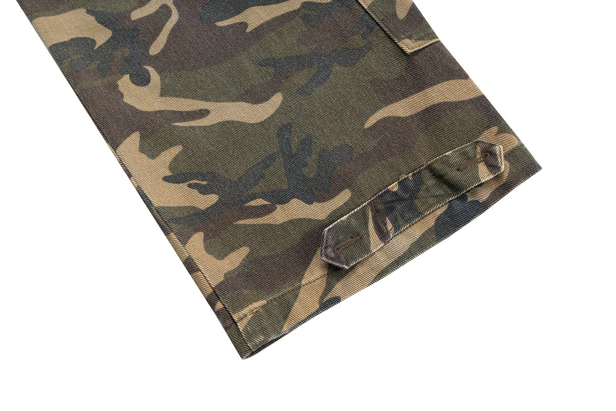 Deconstructed Denim Camo Layered Jeans for Effortless Style - OMYGOODS
