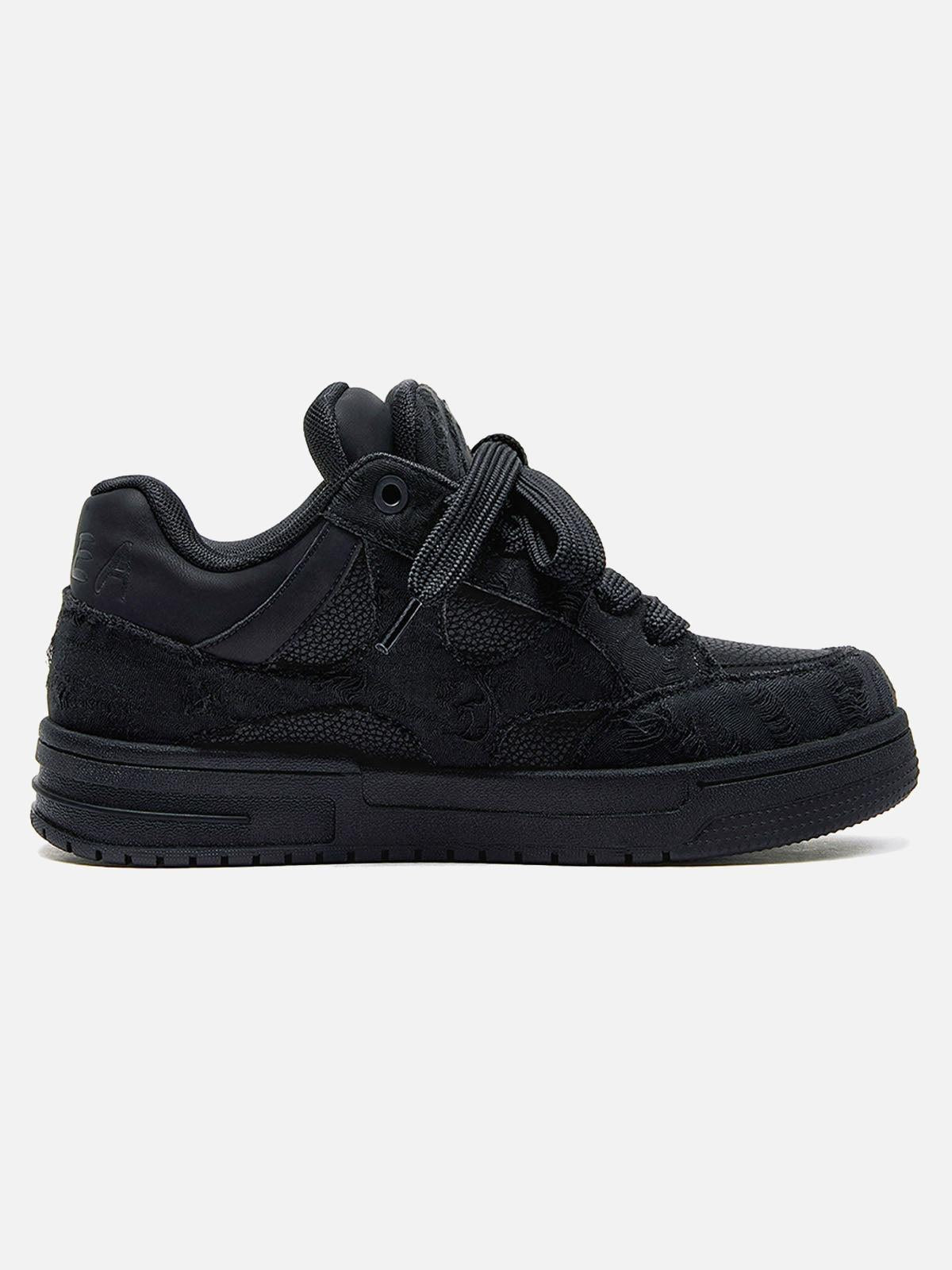Omygoods Rubber Sole Black Knight Destruction Skate Shoes