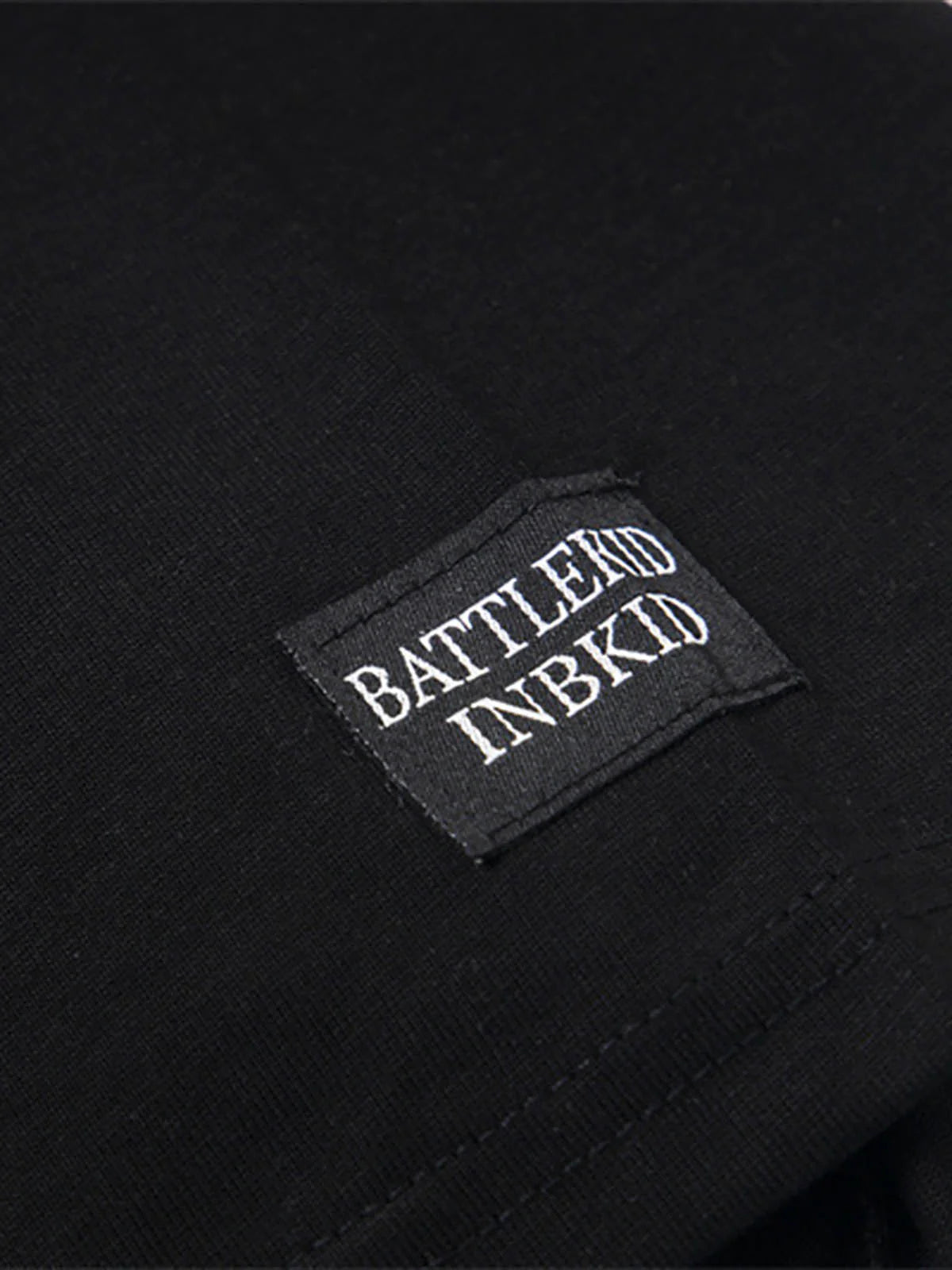 Detachable Badge | Hooded Plaid Cape T-shirt - OMYGOODS