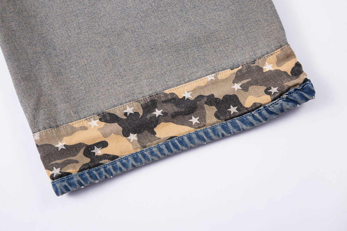 Camo Star Cuffed Denim | Baggy Streetwear Jeans