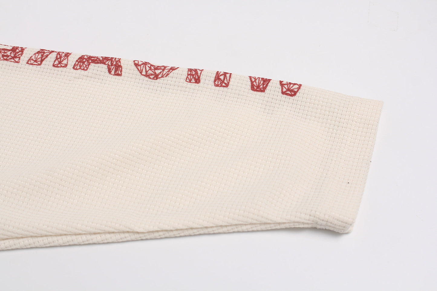 Graphic Print Crewneck | Waffle Knit Sweatshirt