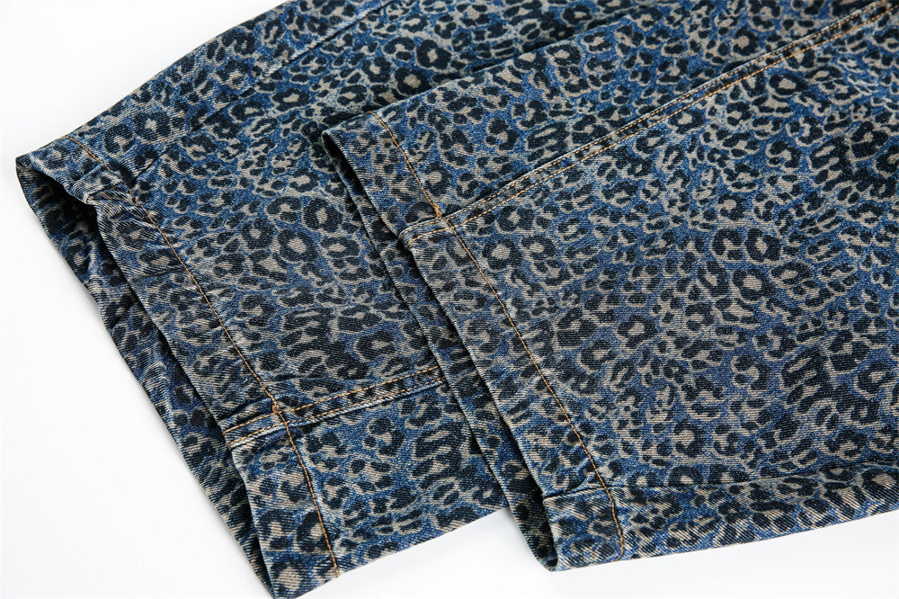 Leopard Print Barrel Jeans | Wide Leg High Rise Streetwear Denim