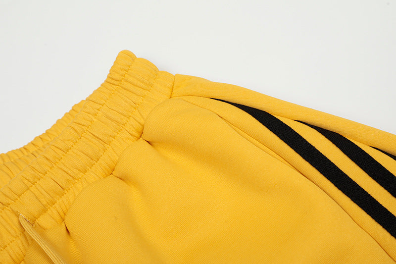 Vintage Side Stripe Pants | Wide Leg Fleece Streetwear Trousers